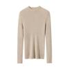 Women's Pure Cashmere Sweater - Half-High Neck, Slim Fit, Solid Color, Long Sleeve Pullover Knitwear, Perfect as a Base Layer for Autumn and Winter.