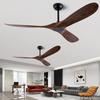 Only Remote Control DC Motor Reverse Wood Blades Fans Lighting High Quanlity Design Wooden Fans 42 52 60 Inch Large Ceiling Fan