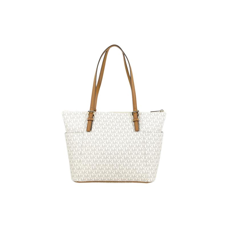 Michael Kors Jet Set Item Fashion Items All-over Presbyopia Print Leather Shoulder Bag Women’s White