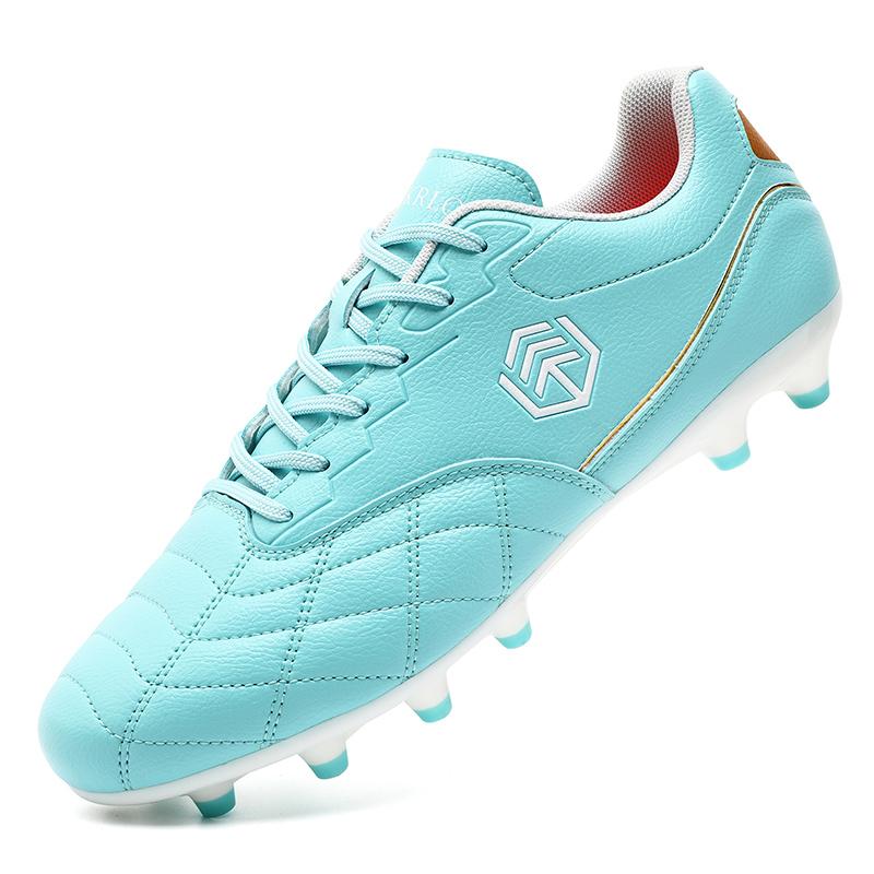 Men Long Spike Football Soccer Boots Outdoor Training Sneakers Big Size Black White for Teenager Sports