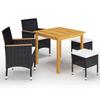 VidaXL 5-Piece Garden Dining Set Patio Dining Furniture Table and Chairs Patio Dining Furniture 3067687