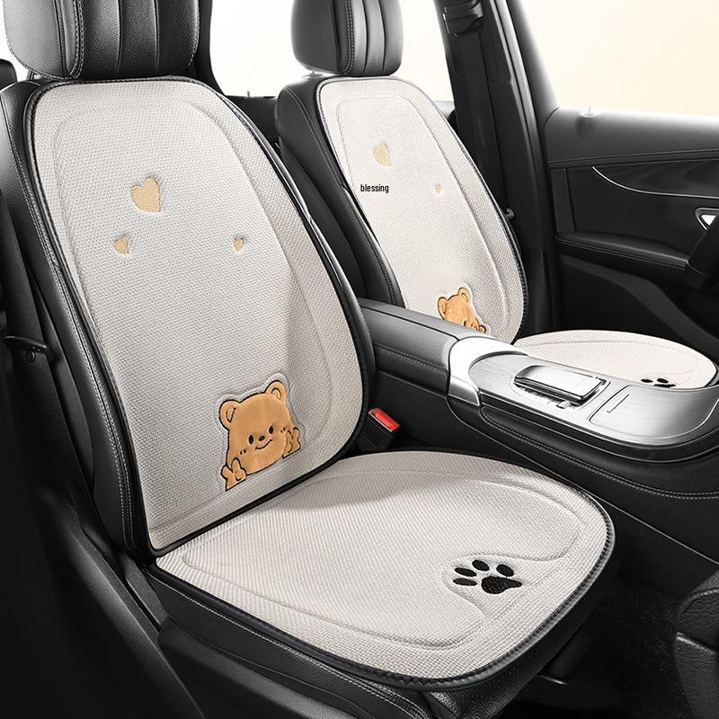 Universal Bieye Bear Cartoon Car Seat Cushion, Cotton & Linen, for All Seasons - Fits Buick Verano, Blue 6 Regal