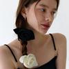 OVLA Rose Chou with Leaves Hair Tie_black HT007
