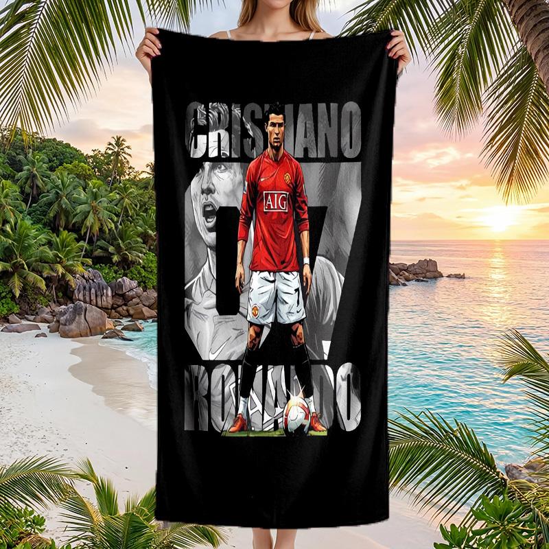 Cristiano Ronaldo Strandtuch Weiches Mikrofaser-Sommertuch Schnelltrocknendes Saugfähiges Handtuch für Strand, Schwimmbad, Reisen