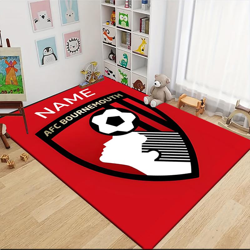 Custom Name AFC Bournemouth Crest Carpet Rug Customizable Soft Washable Anti-Slip Home Living Room Sofa Mats Personalized Rug. 0909223