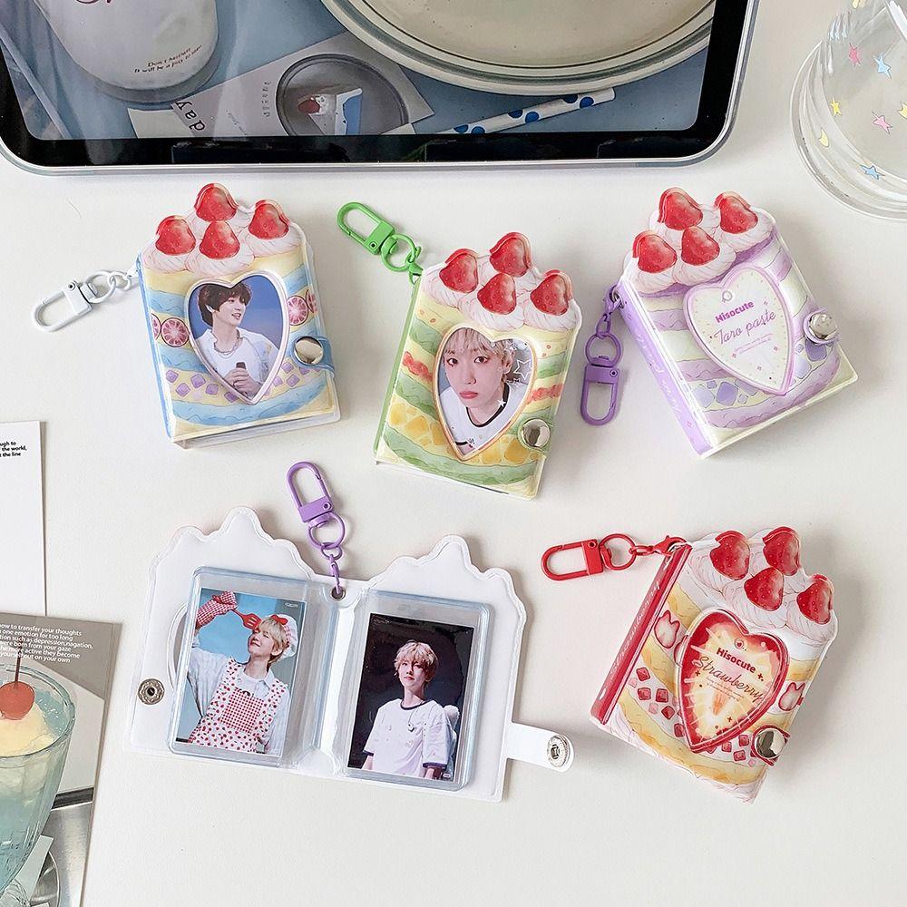 PVC Mini Photo Album 1 Inch Kpop Photo Card Book Holder Cute Photocard Binder Album Backpack Decor