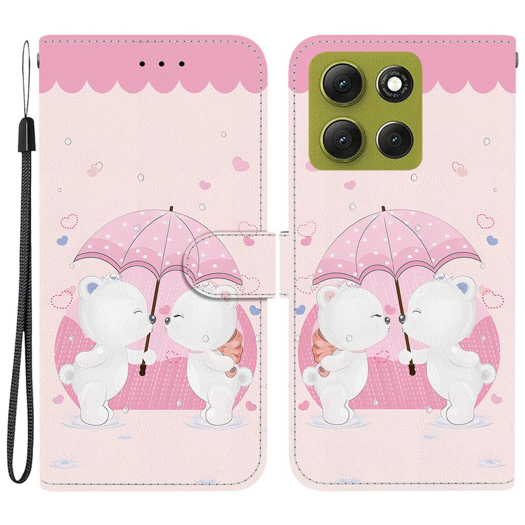 For Motorola Moto G86 5G Case Pattern Printing Leather Flip Wallet Phone Cover with Lanyard