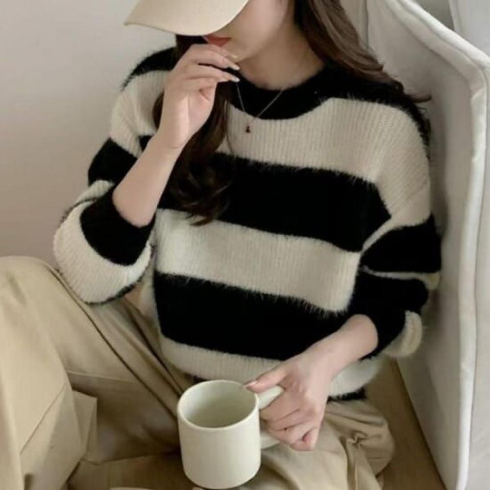 Navava Daily Soft Round Neck Long Sleeve Knit Top Nk3325