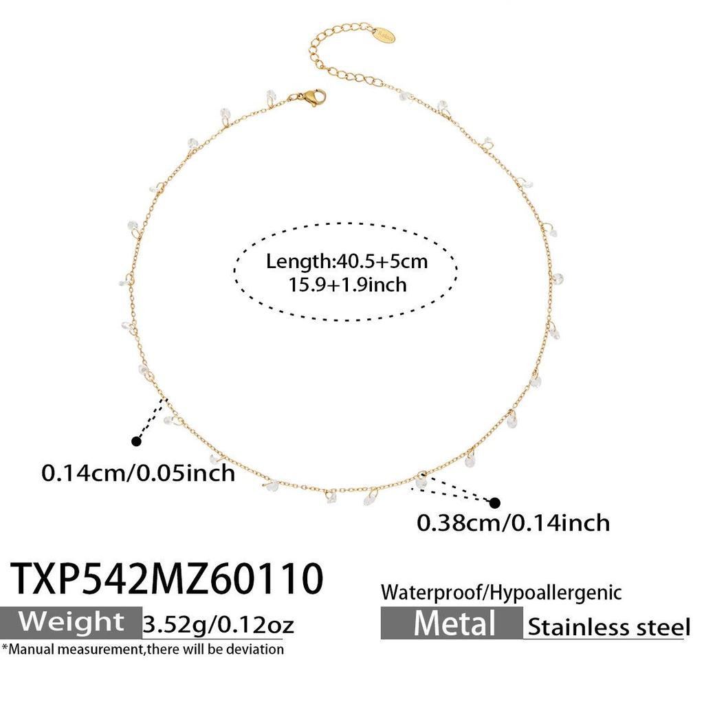European American Luxury 18K Gold-Plated Zirconia Necklace & Bracelet Set