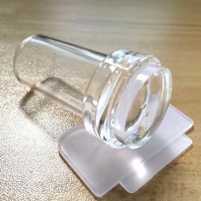 Yousheng 1 Set Nail Art Stamper Transparent Smooth Surface Compact Size High Durability Detachable Decorative Silicone Clear Nail Art Stamper Nails