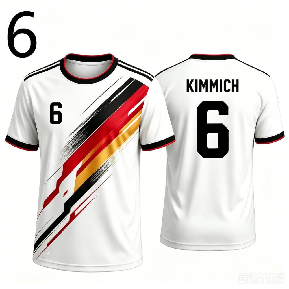 Germany 17 Quick Dry Gradient Soccer Jersey Black Gold Red Football Tee National Team Fans Short Sleeve Training Uniform