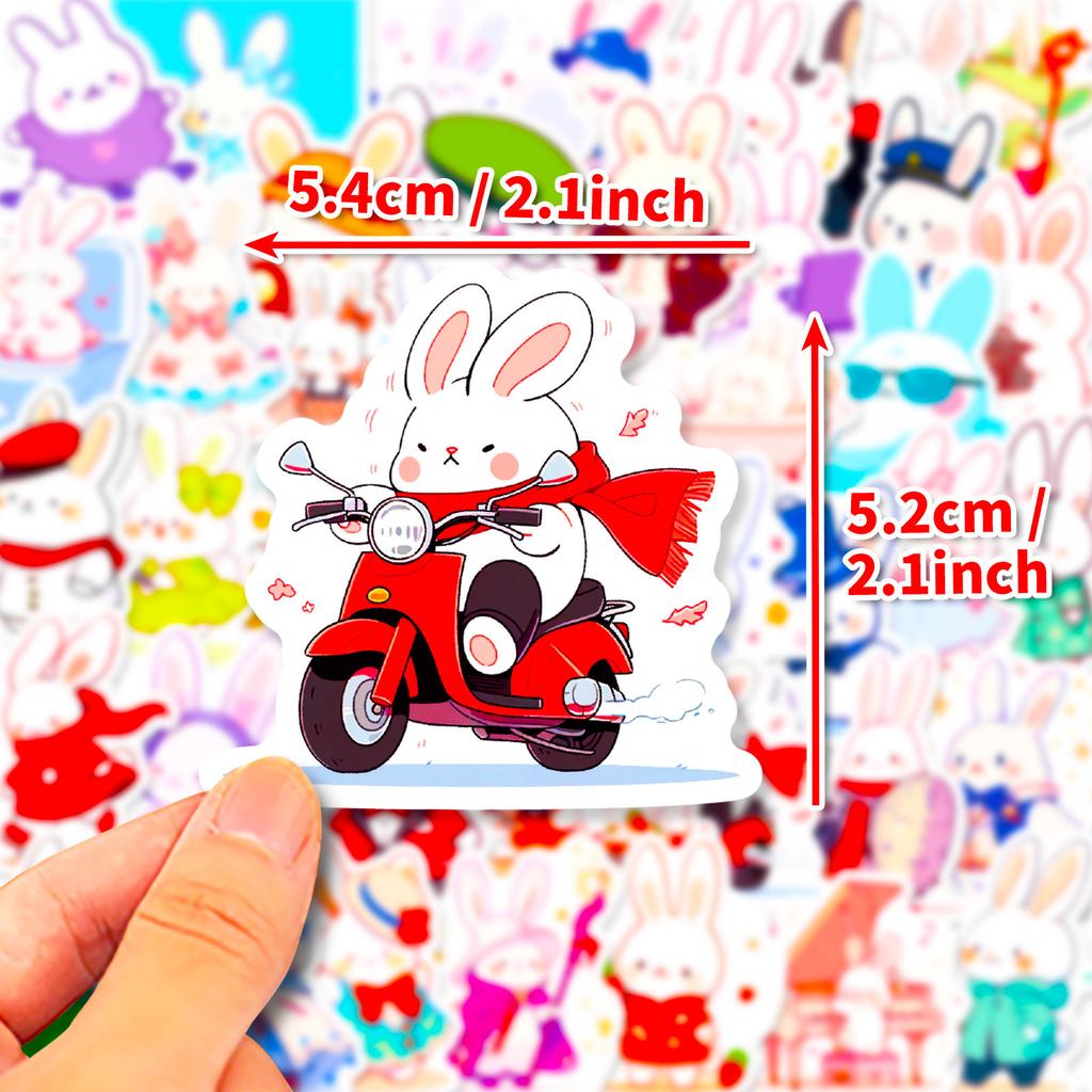 50 Cute Mr. Rabbit Stickers Cute Graffiti Notebook Mobile Phone Water Cup Stickers Hand Account Stickers