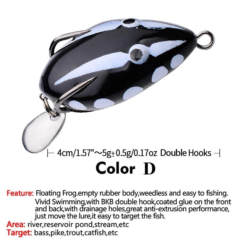 Topwater Frog Lures Lifelike Silicone Bass Bait Kit Floating Frog Lures for Fishing Pike Snakehead Salmon Trout & Catfish