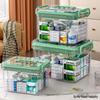 Family Pack Multi-layer Transparent Medicine Storage Box - Portable with Large Capacity