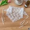 French Floral Lace Triangle Headscarf Romantic Summer White Lace Hair Scarf Wrap Hair Ribbons Travel Photo Headband Bandanas