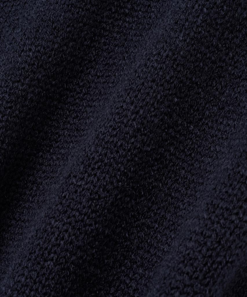 BLOND9 Shawl Collar Coloration Knit Zip-Up_Navy