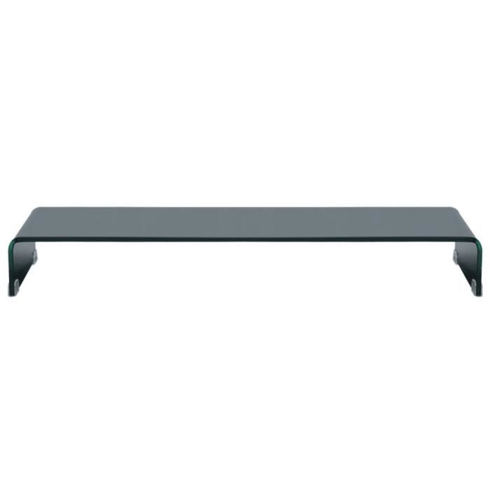 VidaXL Meuble TV/ Support pour moniteur 100 x 30 x 13 cm Verre Noir