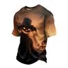 Men's Casual Crew Neck Lightweight Breathable Short Sleeve Top with Halloween Print Loose Fit Comfortable Design
