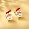 Christmas Alloy Modern Deer Santa Earrings Stylish Geometric Jewelry Inspired