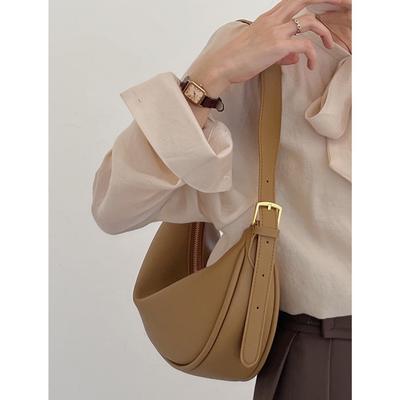 Rindsleder Achseltasche Damen Premium-Textur Leichter Luxus Retro Halbmondtasche Herbst und Winter Nische Lässig Vielseitig Einzelne Schulter Satteltasche