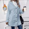 2026 Women's Solid Color Plush Hooded Sweatshirt with Diamond Pattern Design