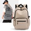 School bag, simple and fashionable, unisex travel casual school bag, large capacity backpack, trendy wear-resistant, water-repellent student bag