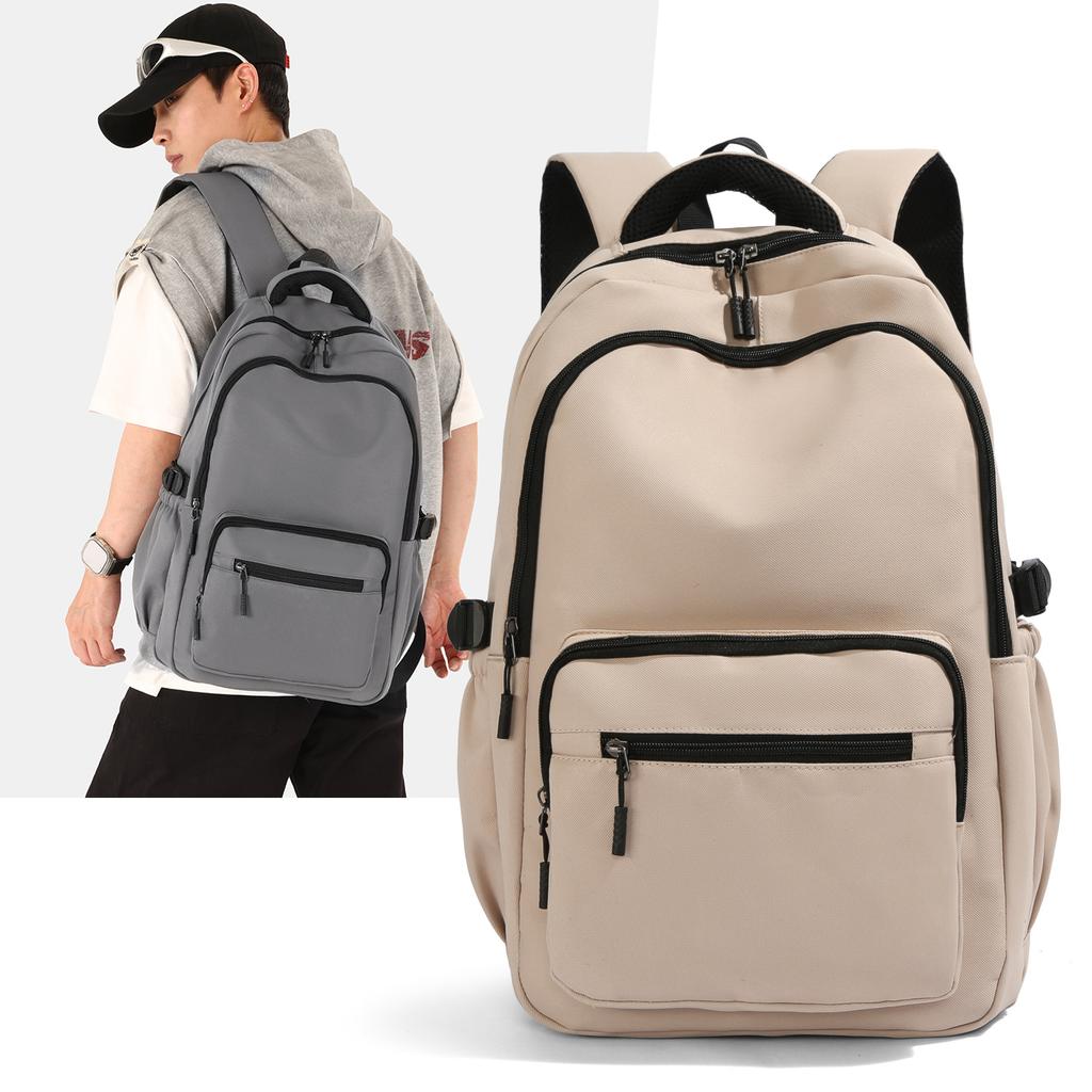 School bag, simple and fashionable, unisex travel casual school bag, large capacity backpack, trendy wear-resistant, water-repellent student bag