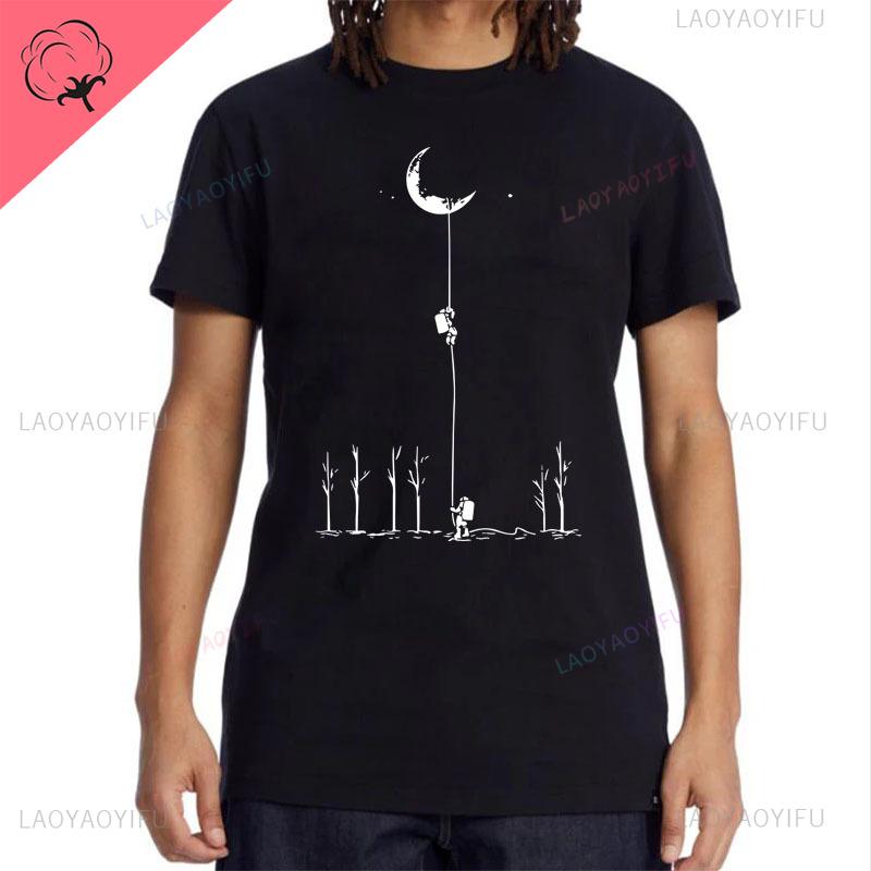 Quality Cool Funny Astronaut Print Casual Loose for Men Oneck Streetwear T Shirt Summer Casual Harajuku Mens Tshirt Top