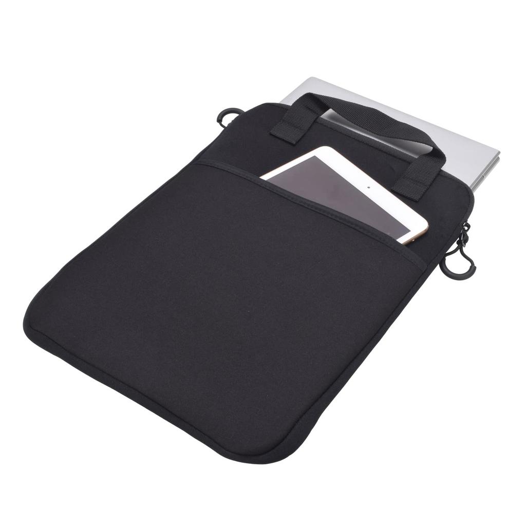Peakbiz 13.3-inch PC Cushion Case, Vertical Design with Handle, Pocket, Shockproof, Cushioned, Black (VPEAK-IN03)