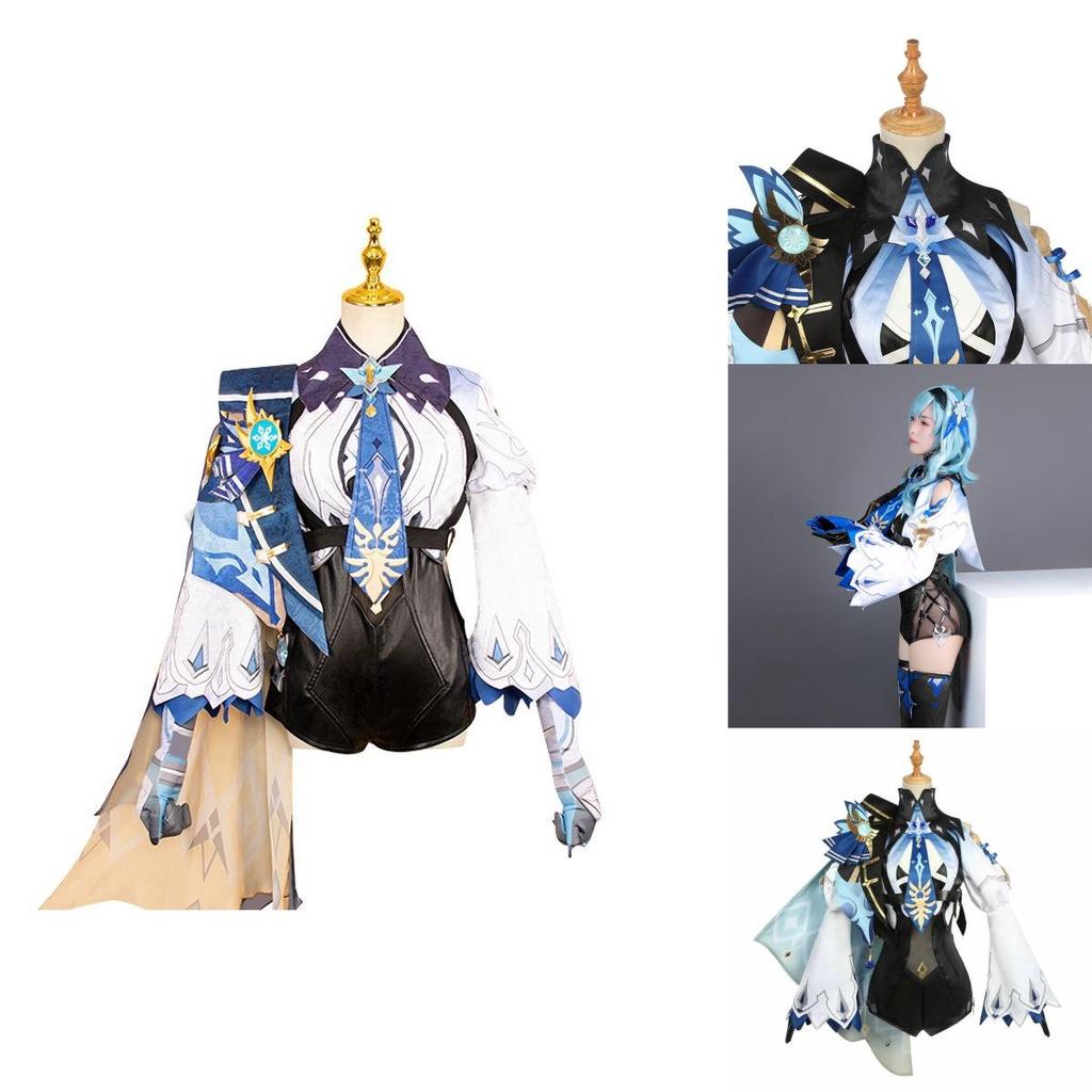 Exquisite Genshin Impact Eula Cosplay Costume Pu Bodysuit Set For Halloween And Christmas