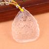 Blue White Gold And Yellow Crystal Carved Buddha Bodhisattva Pendant Necklace Jewelry Charm Aura Amulet Gift For Men Women