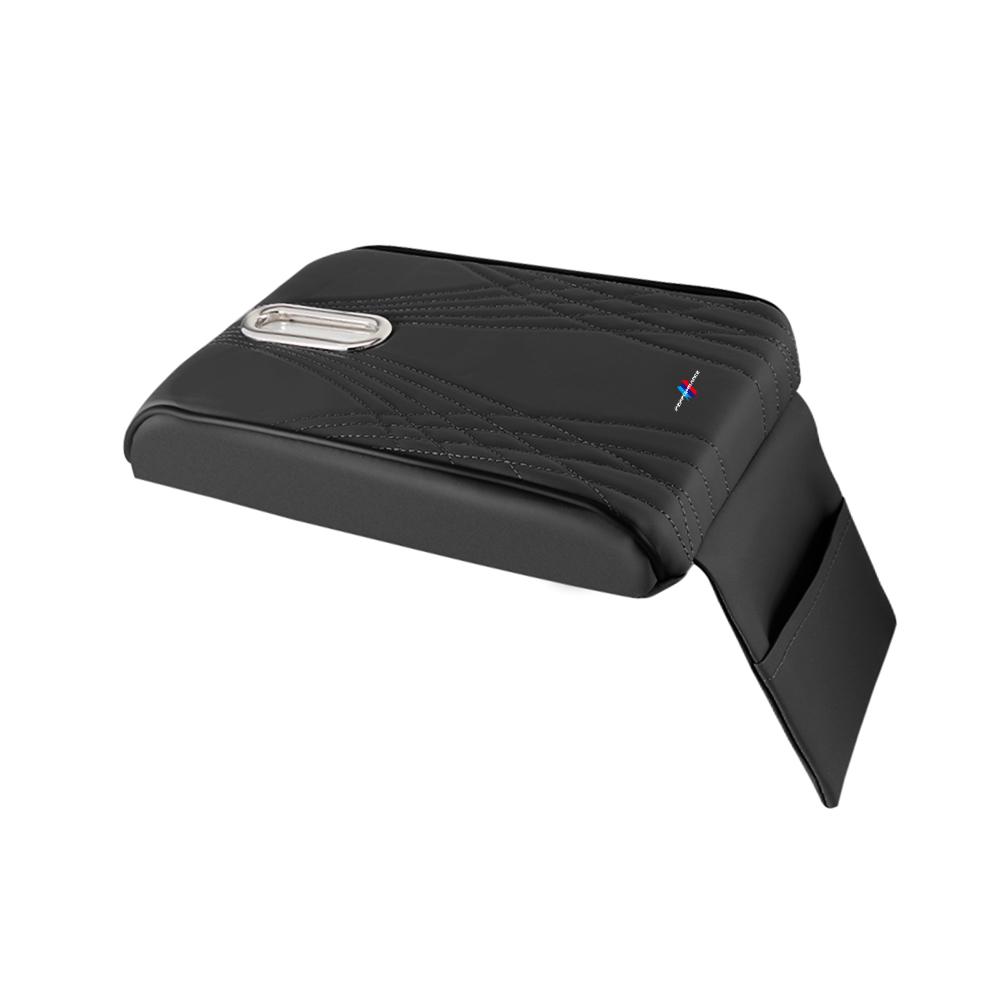 Car Armrest Cover PU Leather With Tissue Storage Memory Foam Height Pad Auto Center Armrest Protective Cushion Support For BMW
