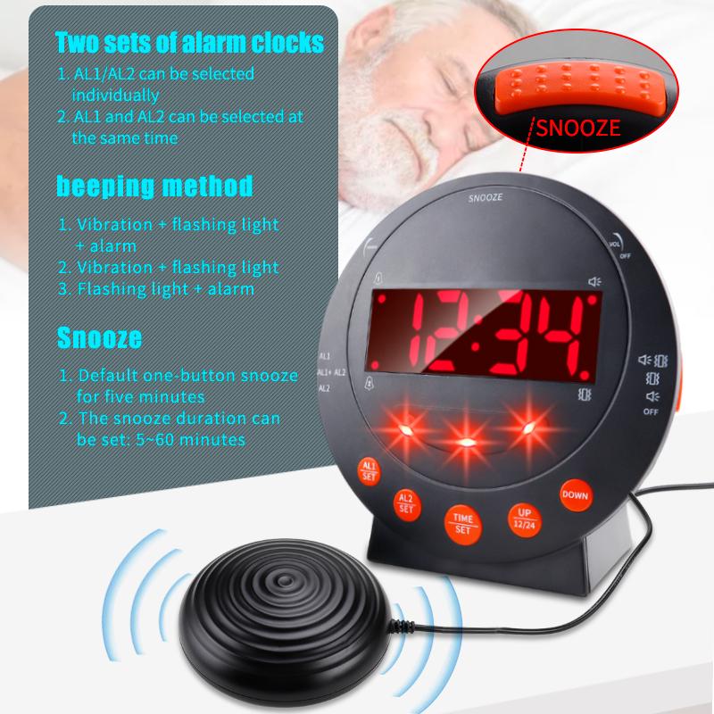 Telephone Call Reminder Clock Phone Ringing Vibrating Clock Hotel Calling System and Telephone Ringer Amplifier
