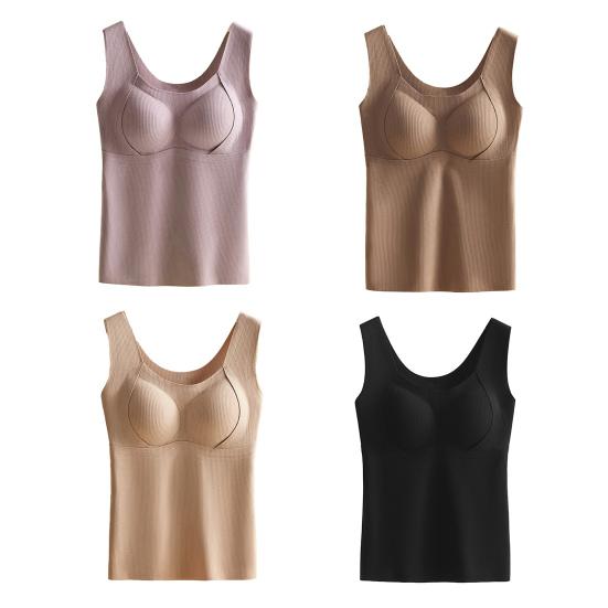 Thermal Tank Top for Women Sleeveless Underwear Top Padded Camisole Undershirt Winter Warm Base Layer for Cold Weather
