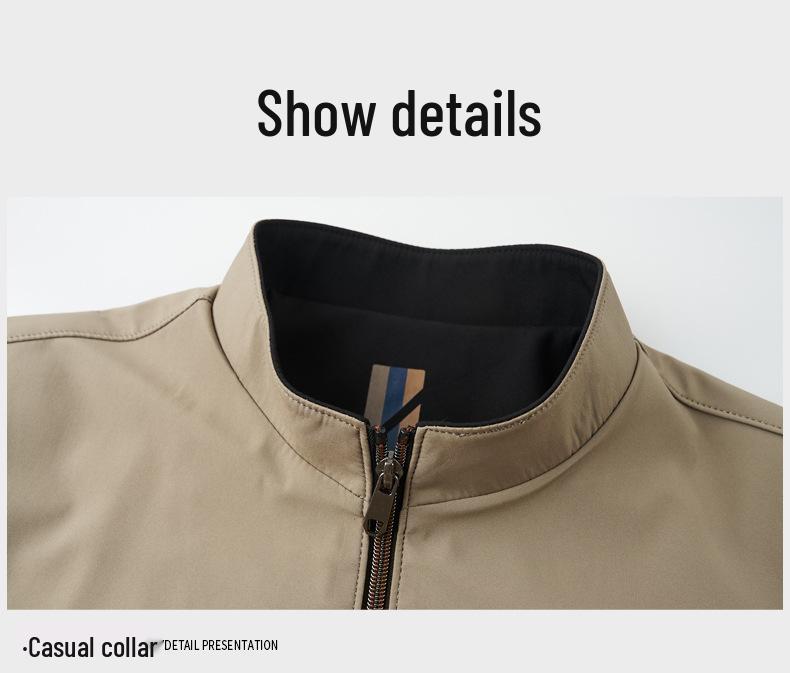 Spring/Autumn Men's Stand Collar Business Jacket - Professional Attire for Young & Middle-aged Bosses