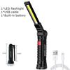 COB LED Folding Flashlight Portable Magnetic Work Light Lantern USB Rechargeable Emergency Repair Camping Torch Lamp With Hook