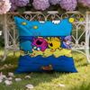 Cartoon Mr. Men and L-Little Miss Cushion Cover Home & Car Dual-Scene Pillow Cover: Reversible for Premium Comfort