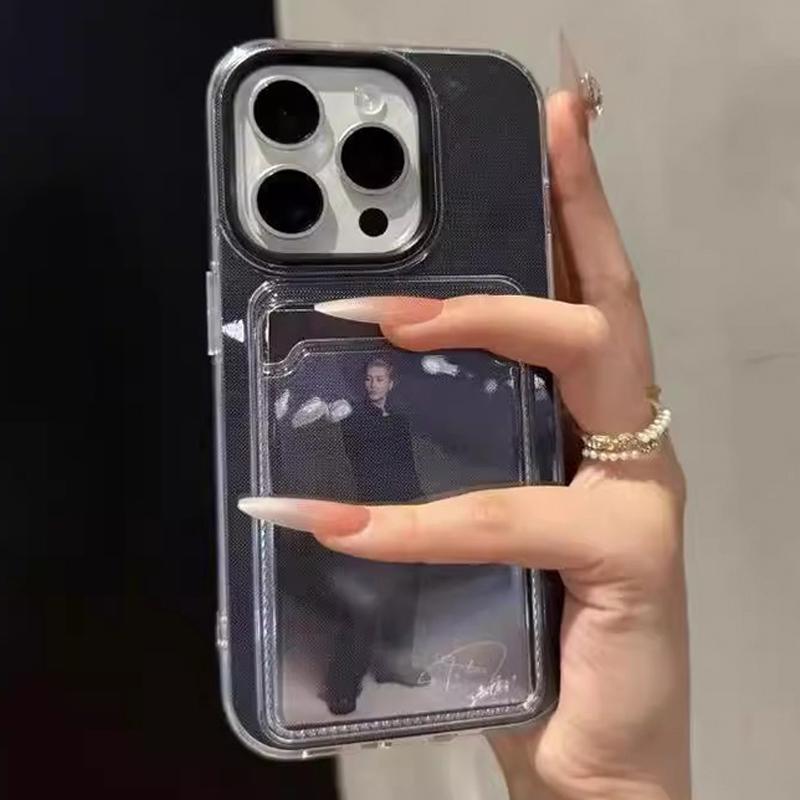 New 2 In 1 Card Holder Slot Wallet Candy Color Phone Case For For Iphone 17 16 15 14 13 12 11 Pro Max Air TPU+PC Shockproof Cover