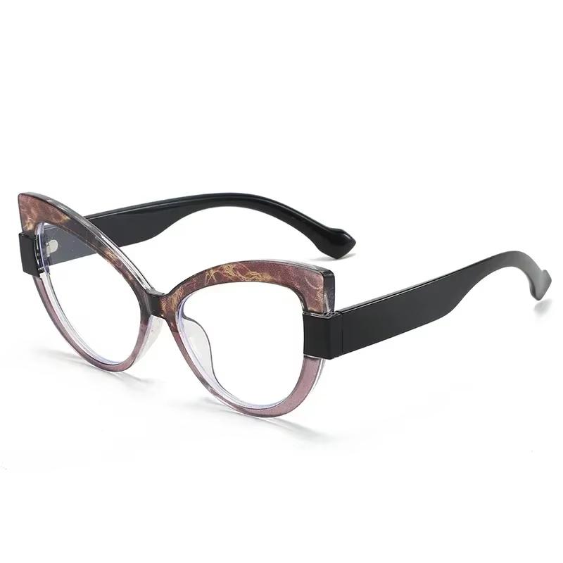 Vintage Large Frame Cat Eye Anti-blue Light Reading Glasses Woman Men Fashion High Definition Presbyopic Eyeglasses