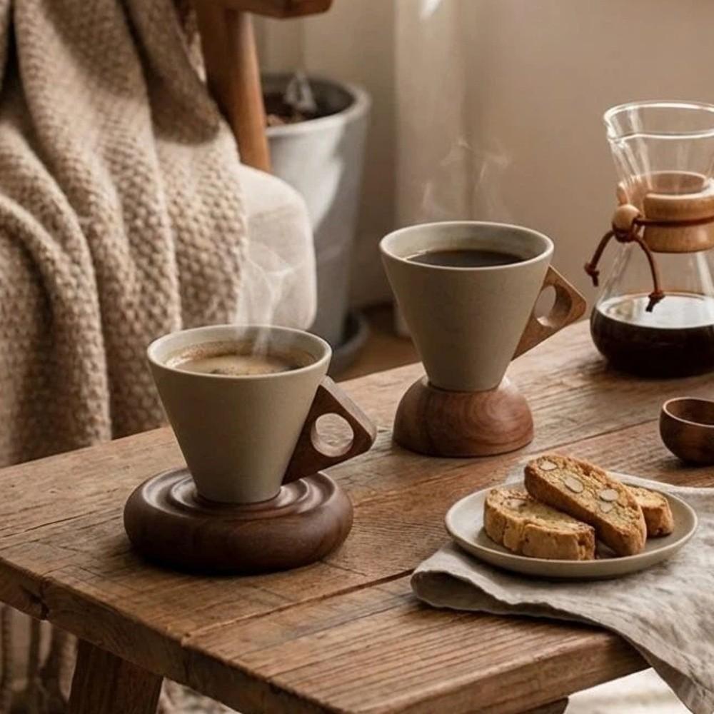 Retro Style Vintage Pottery Mug Coarse Ceramic Japanese Ceramic Mug Funnel Coffee Mug  Home Decor