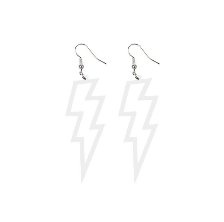 Geometric Acrylic Lightning Bolt Earrings: Bold, Fashionable Statement Jewelry for Women
