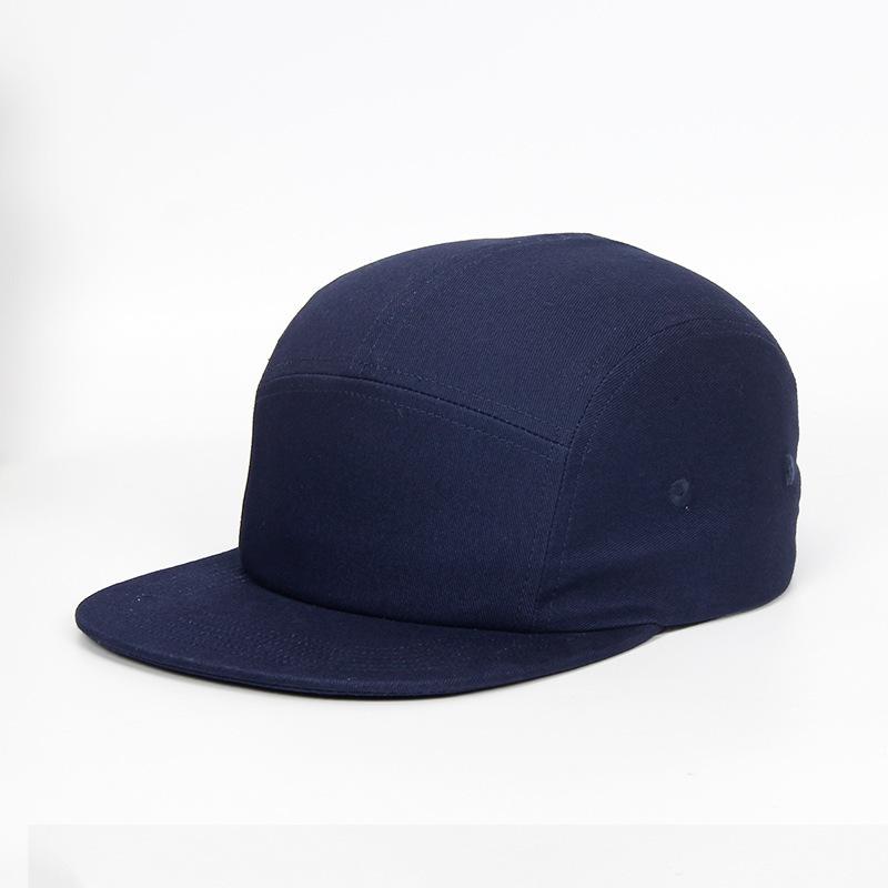 Cotton 5-Panel Flat Brim Baseball Cap, Unisex Aviator Skateboard Camping Hat, Street Hip Hop Headwear