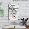 2D Flat, 1pc "This Is A Bathroom Not An Internet Cafe" Aluminium Sign - 8"x12" Rustic Bathroom Decor, Toilet Paper & Heart Accent Wall Art, Bathroom