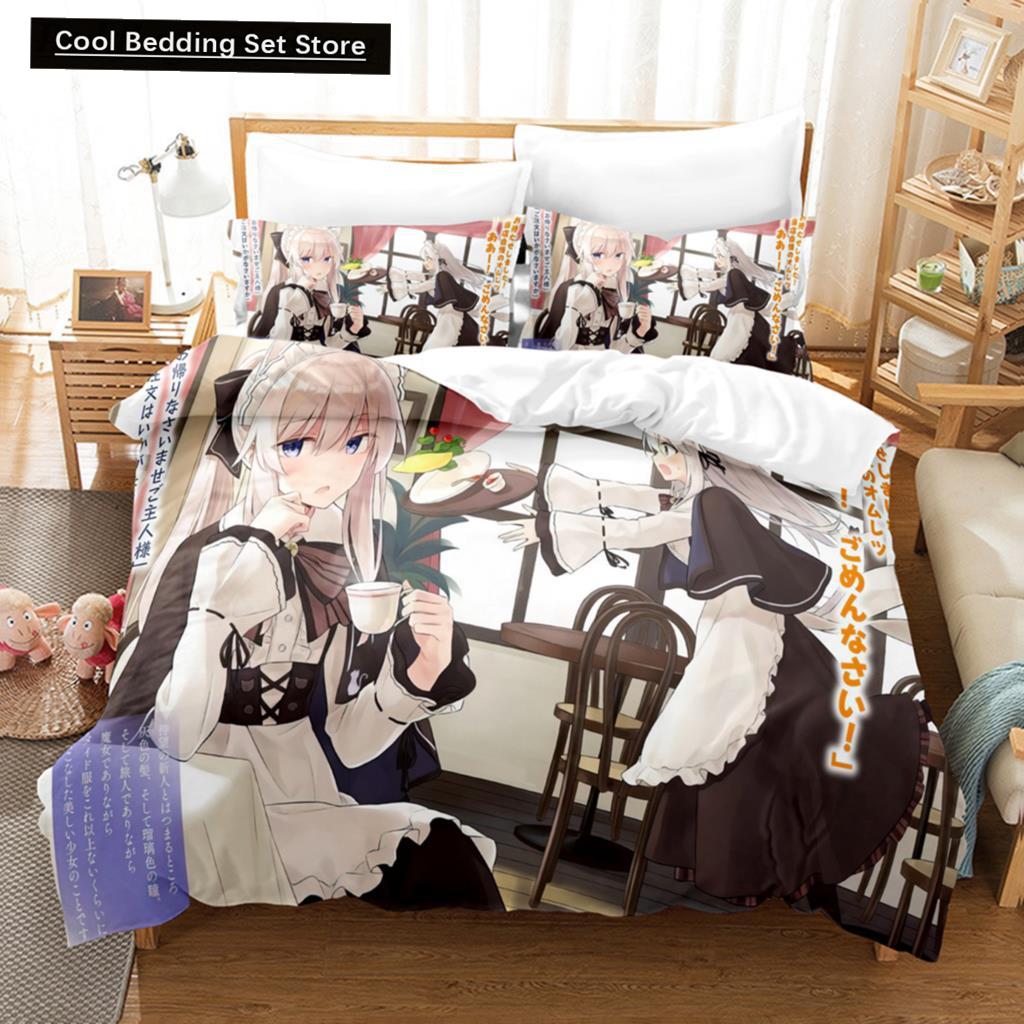 3D Print Anime Girl The Journey Of Elaina Bedding Sets Duvet Cover Set With Pillowcase Twin Full Queen King Bedclothes Bed Linen