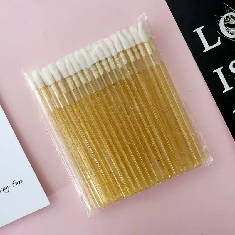 Manufacturer Supplier Cotton Cleaning Lip Brush Disposable Portable Crystal Color Fashion Professional Lip Applicator