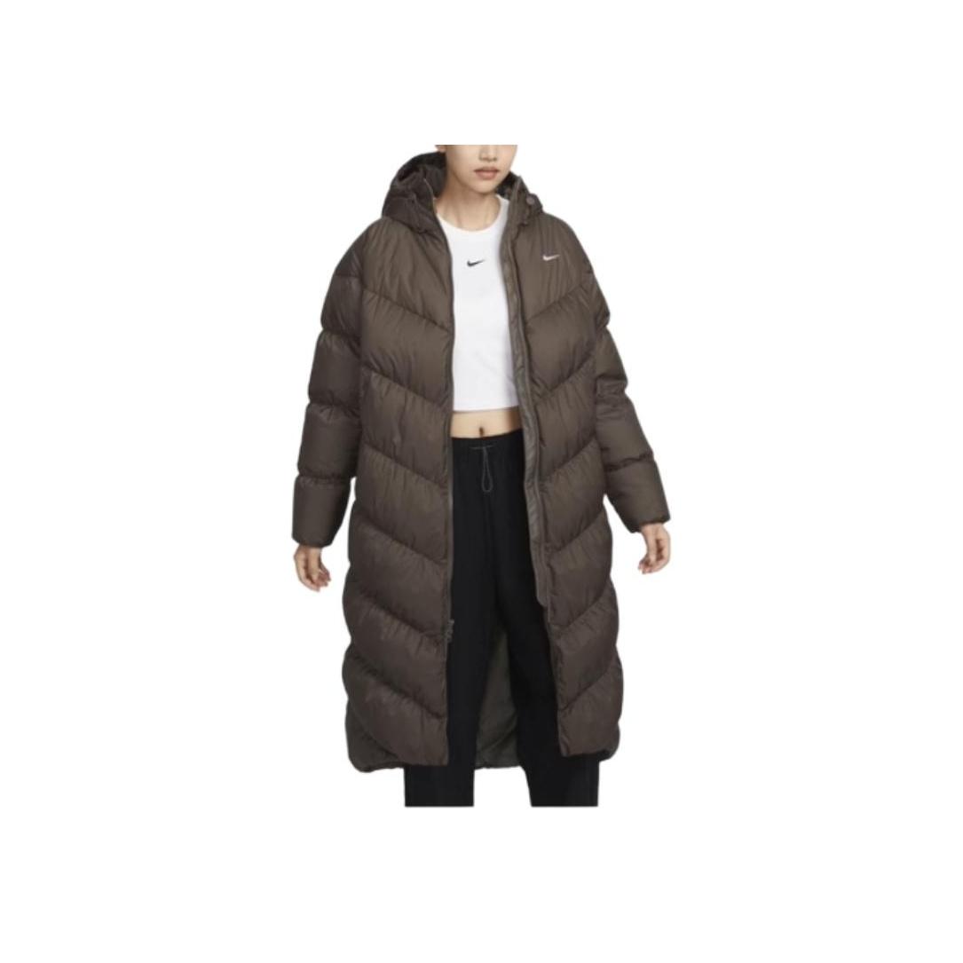 

Nike Спортивная куртка Storm-FIT Windrunner с капюшоном, ветровка, водонепроницаемая, теплая, длинная, женская, верхняя одежда, цвет: минеральный-серый HF7894-004 S