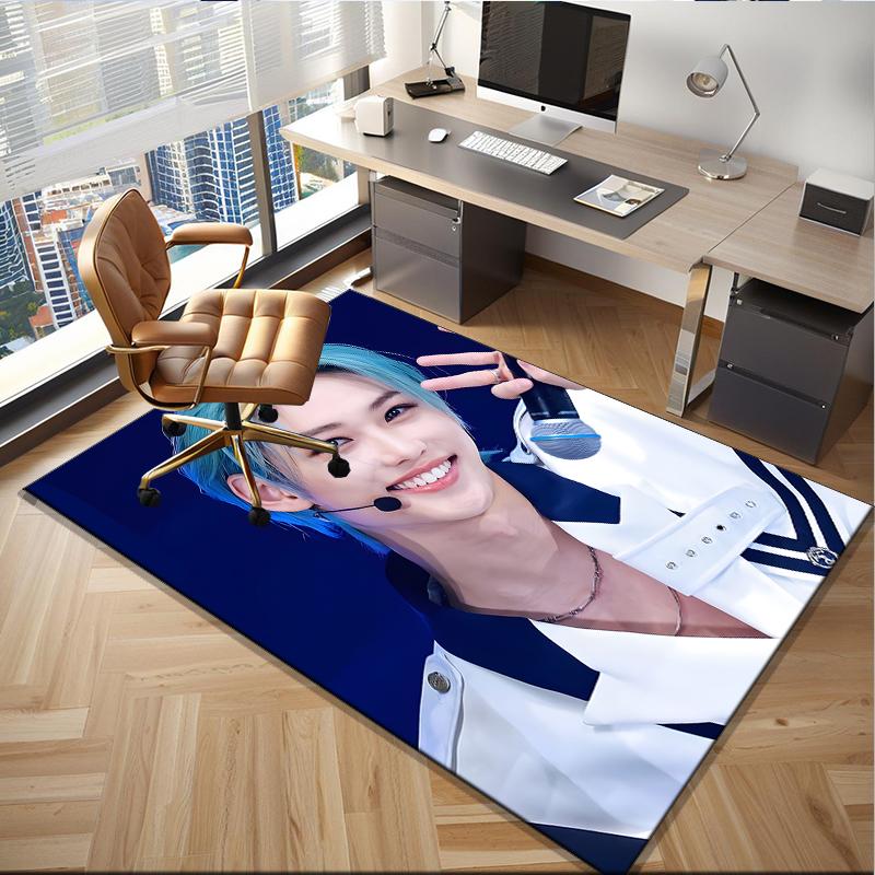Kpop Idol Performance Office Rug Chair Mat, Game Carpet, Suitable for Front Door, Bedroom, Living Room, Desk, Holiday Gift