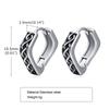 Elegantes Pendientes de Aro Geométricos para Hombre, Acero Inoxidable Impermeable Runas Vikingas Nórdicas Almut Triángulo Romboidal Huggies Joyería