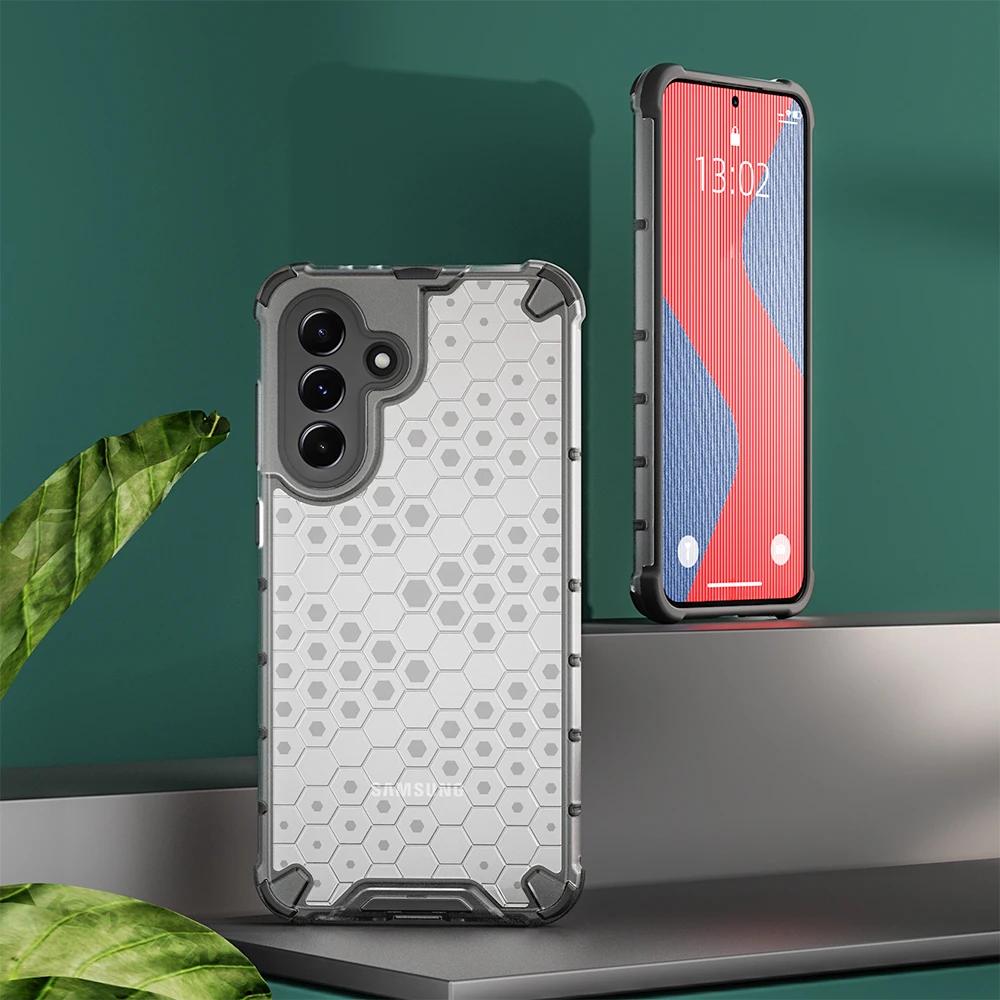 Transparente Waben-Stoßfeste Rüstungshülle Für Samsung A57/37/27/17/07 A56/36/26/16/06 A55/35/25/15/05S Silikon+PC Handyhülle