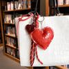 Yogodlns Trendy Faux Leather Heart Keychain Delicate Heart Bag Pendant Ornament Decoration For Charm Gift
